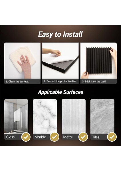 24 Adet 2X12X12IN Kendinden Yapışkanlı Akustik Köpük Paneller, Ev ve Stüdyo Için (Yurt Dışından) fırsatları