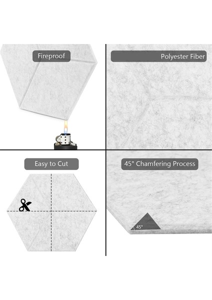 Kendinden Yapışkanlı, Ses Geçirmez Köpük Panelli Akustik Paneller, Gri (Yurt Dışından) fırsatları