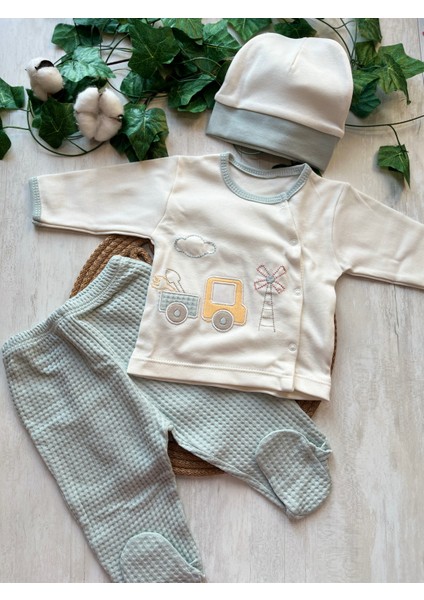 Kamyon Nakışlı Dokulu 0-3AY 10'lu Set Erkek Bebek Hastane Çıkışı fiyatları