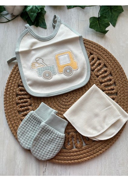 Kamyon Nakışlı Dokulu 0-3AY 10'lu Set Erkek Bebek Hastane Çıkışı indirimleri