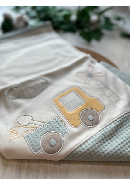 Kamyon Nakışlı Dokulu 0-3AY 10'lu Set Erkek Bebek Hastane Çıkışı