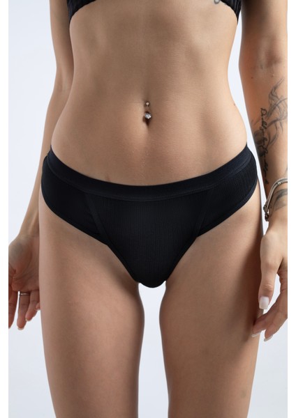 Lounge Crop & Spor Tanga - Siyah Set indirimleri