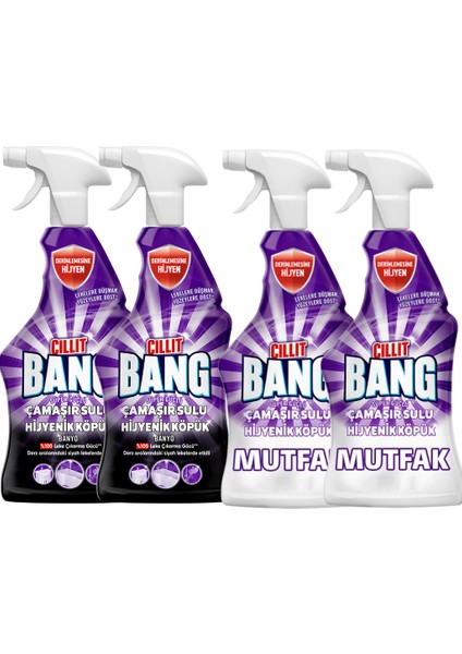 Dezenfektan Sprey Set Banyo ve Mutfak Temizleyici 4 x 750 ml