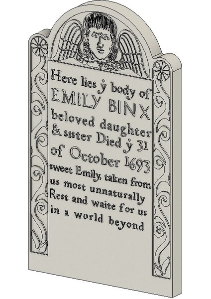 Emily Binx'in Mezar Taşı (Hokus Pokus) (Sadece Plastik Aparattır!!!) 3D