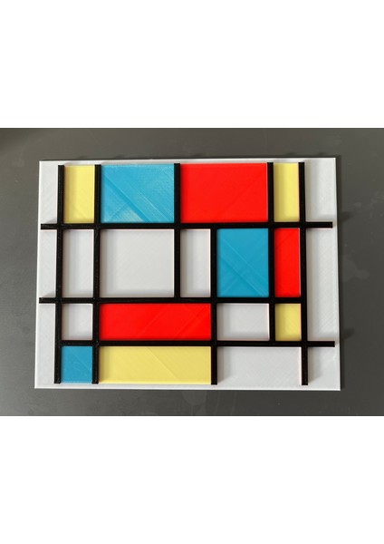 Piet Mondrian Resim. Hollanda Tasarımı. Sağlam Sürüm. (Sadece Plastik Aparattır!!!) 3D