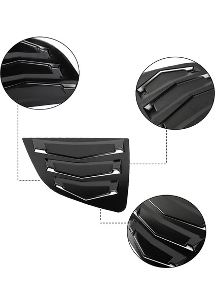 Siyah Arka Taraf Havalandırma Çeyrek Pencere Panjur Kepenk Kapağı (Yurt Dışından) indirimleri