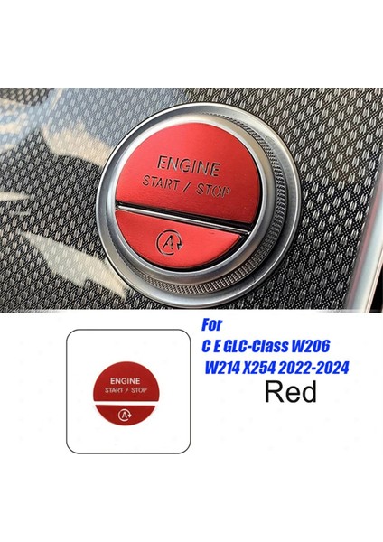 Motor One Start Stop Anahtar Düğmesi Sticker W206 Kırmızı (Yurt Dışından)