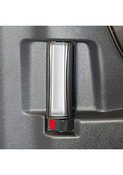 Araba Mat Gümüş Orta Kapı Düğme Çerçevesi Trim Sticker (Yurt Dışından)