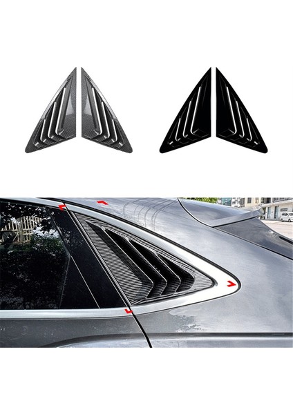 Karbon Fiber Desenli Araba Arka Cam Panjuru Yan Havalandırma Trimi (Yurt Dışından)
