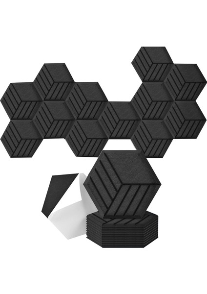12 Adet Kendinden Yapışkanlı Akustik Panel, 14X12X0.4IN Emici Panel, B (Yurt Dışından) fiyatları