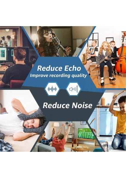 12 Adet Kendinden Yapışkanlı Akustik Panel, 14X12X0.4IN Emici Panel, B (Yurt Dışından) indirimleri