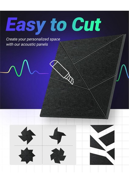 12 Adet Ses Geçirmez Duvar Panelleri Stüdyo, Ofis, Oda Için Akustik Paneller (Yurt Dışından) indirimleri
