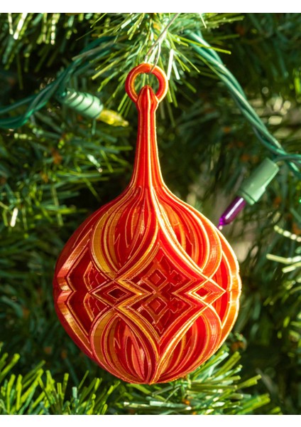 Çift Elmas Noel Topu (Sadece Plastik Aparattır!!!) 3D