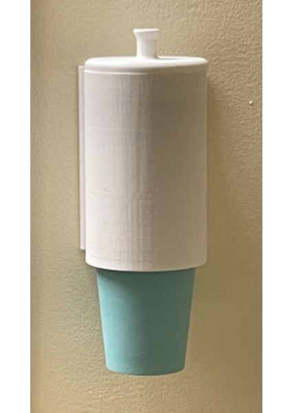 Duvara Monte Dixie Bardak Dispenseri (Kısa) (Sadece Plastik Aparattır!!!) 3D
