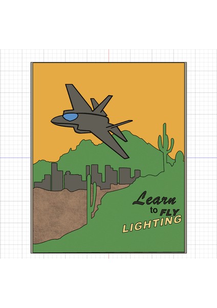 F-35 Aydınlatma Iı Boyalı Poster (Sadece Plastik Aparattır!!!) 3D