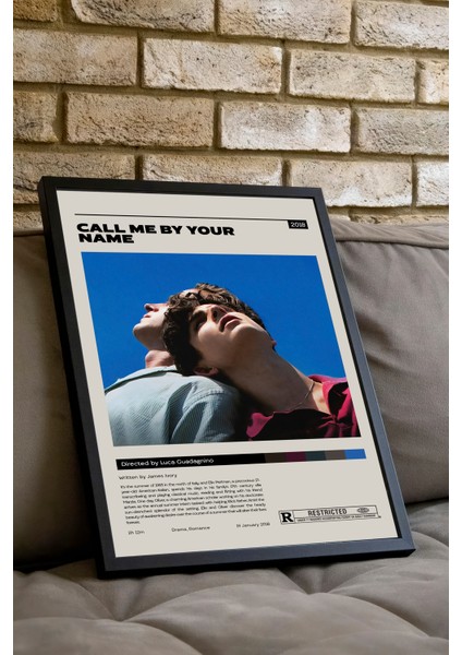 Call Me By Your Name - Film Poster - Siyah Çerçeveli fiyatları