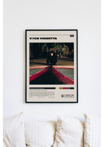 V For Vandetta Film Posteri - Siyah Çerçeveli Poster