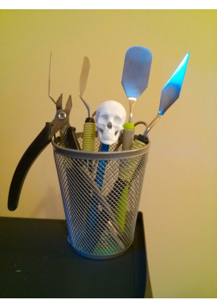 Yazdırılabilir Insan Kafatası Kalem Topper (Sadece Plastik Aparattır!!!) 3D