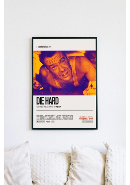 Dıe Hard (Zor Ölüm) Nostaljik Poster - Siyah Çerçeveli