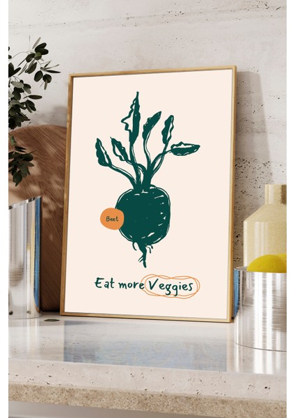 Pancar Poster - Mutfak Posteri - Veganlara Özel Poster ve Tablo - Ahşap Çerçevlei fiyatları