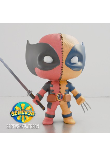 Deadpool Wolverine Kaynaşmış Figür (Plastik Aparattır!!!) 3D