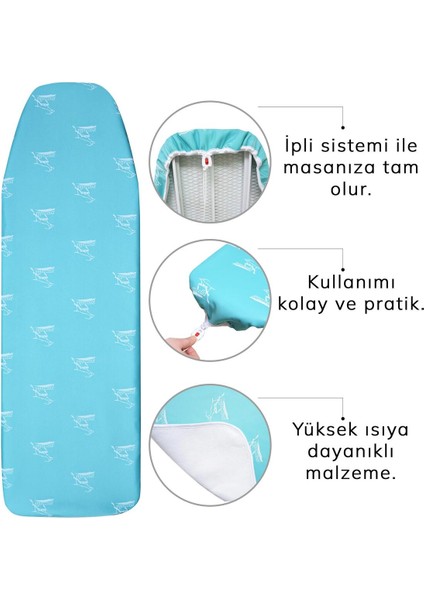Isıya Dayanıklı Keçeli Özel Dokuma Ütü Masası Kılıfı 50x135 cm – Dayanıklı, Uzun Ömürlü ve Kolay Ütüleme