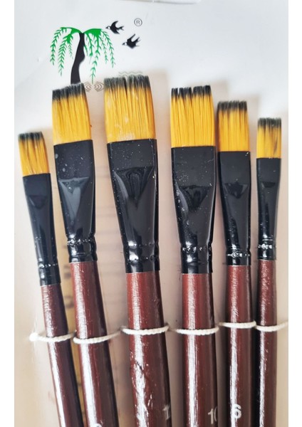6'lı Resim Fırçası Seti – Yağlı ve Akrilik Boyalar için, 2-4-6-8-10-12 Numara, Sanat ve Hobi Kullanımı fırsatları