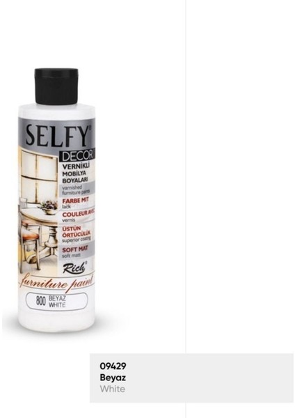 Rich Selfy Decor 240 cc Beyaz Kendinden Vernikli Mobilya Boyama Seti – Kolay Uygulama, Dayanıklı ve Pürüzsüz Yüzey fiyatları