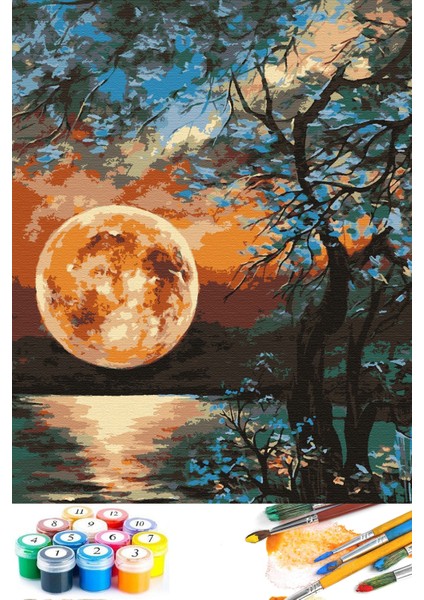 Çerçeveli ve Kasnaklı Manzara Temalı Sayılara Göre Boyama Seti – 3 Fırça, Akrilik Boya, Beyaz, 40x50 cm indirimleri