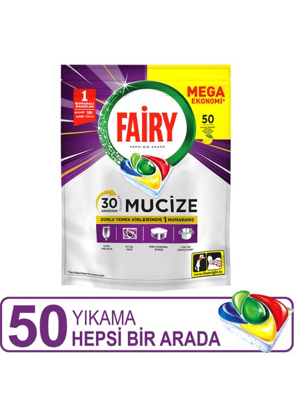 Mucize Bulaşık Makinesi Deterjanı Kapsülü/tableti 50 Yıkama