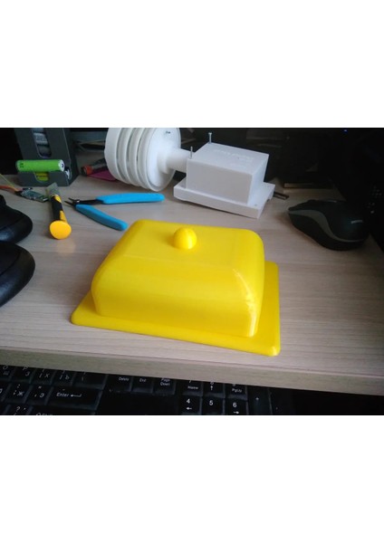 Tereyağı İçin Tereyağı Tabağı. 3D