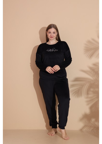 Kadın Kışlık Kadife Battal Pijama Takımı fırsatları