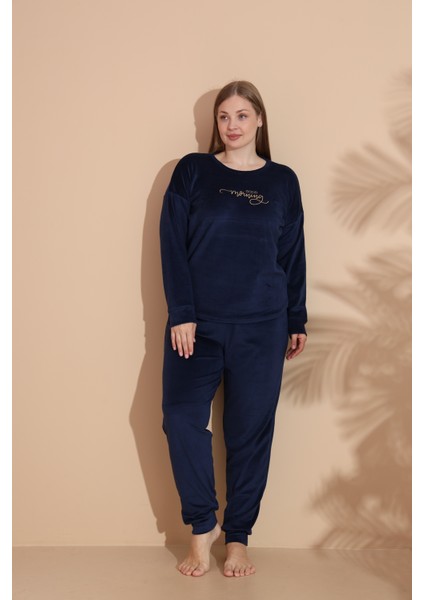 Kadın Kışlık Kadife Battal Pijama Takımı modelleri