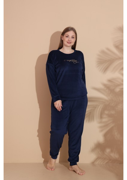 Kadın Kışlık Kadife Battal Pijama Takımı indirimleri