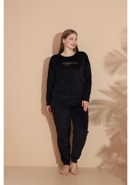 Kadın Kışlık Kadife Battal Pijama Takımı modelleri