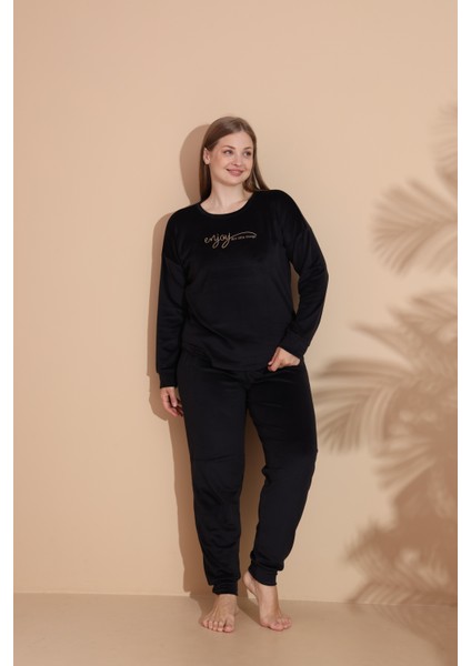Kadın Kışlık Kadife Battal Pijama Takımı indirimleri