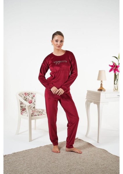 Kadın Kışlık Kadife Pijama Takımı