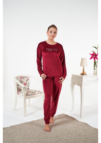 Kadın Kışlık Kadife Pijama Takımı