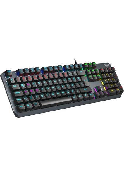 F2066 Blue Switch Rgb Makrolu Kablolu Gaming Türkçe Mekanik Oyuncu Klavyesi indirimleri