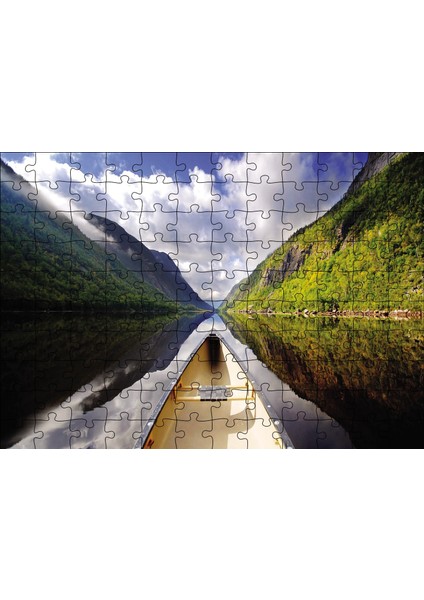 Nehirde Tekne 120 Parça Puzzle Yapboz Mdf (Ahşap)