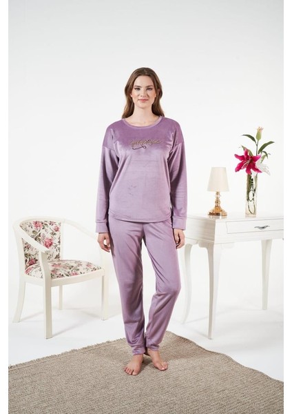 Kadın Kışlık Kadife Pijama Takımı