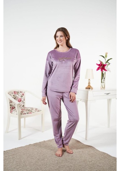 Kadın Kışlık Kadife Pijama Takımı