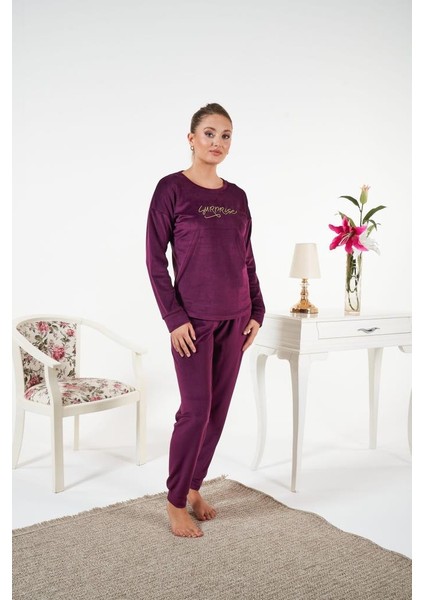 Kadın Kışlık Kadife Pijama Takımı