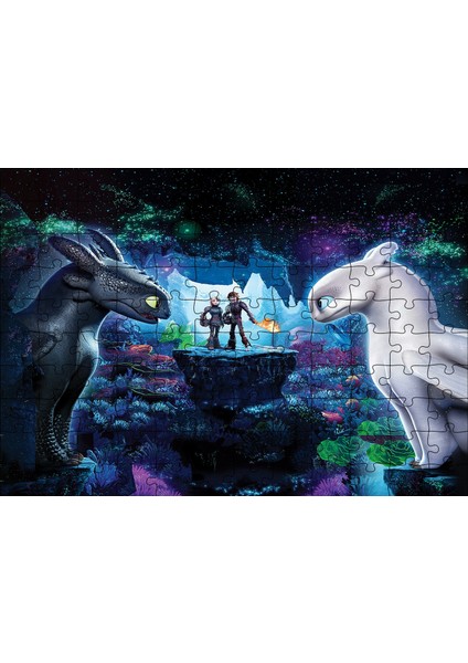 Ejderhanı Nasıl Eğitirsin 3 Dişsiz ve Işığın Öfkesi 120 Parça Puzzle Yapboz Mdf (Ahşap)