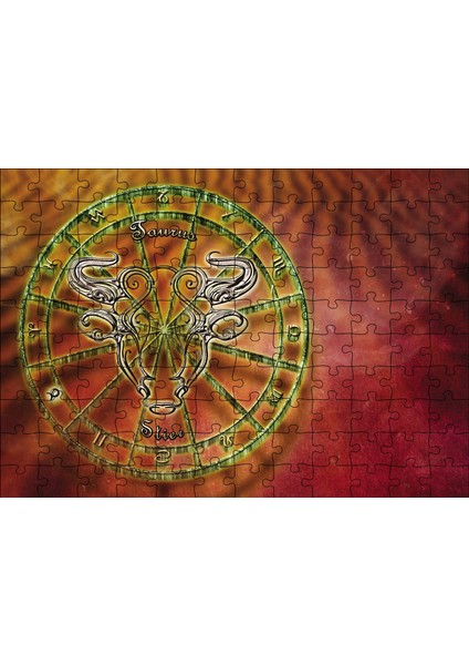 Boğa Burç Astroloji Sembol 120 Parça Puzzle Yapboz Mdf (Ahşap)