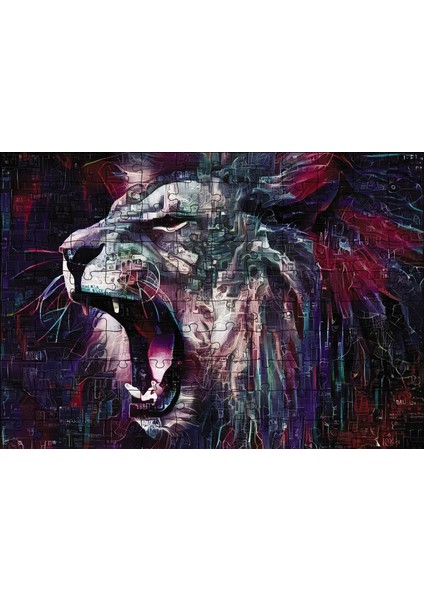 Kükreyen Aslan 120 Parça Puzzle Yapboz Mdf (Ahşap)