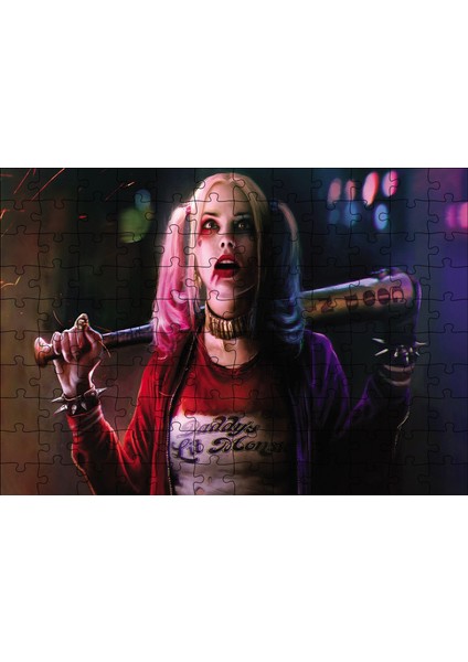 Harley Quinn Boyalı 120 Parça Puzzle Yapboz Mdf (Ahşap)