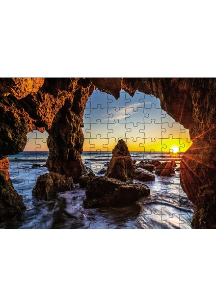 Deniz Güneş Mağara 120 Parça Puzzle Yapboz Mdf (Ahşap)