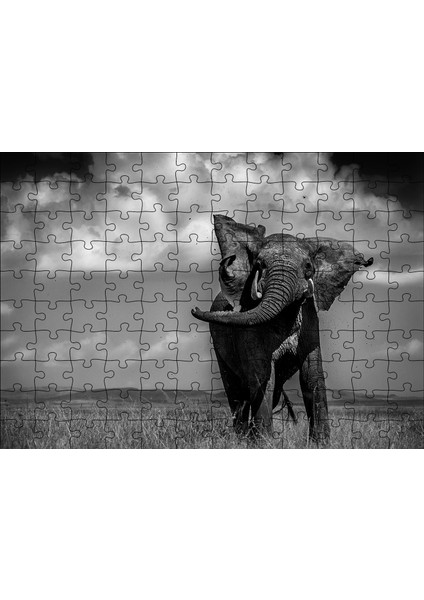 Asya Fili 120 Parça Puzzle Yapboz Mdf (Ahşap)