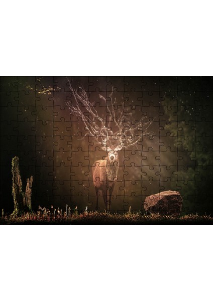 Cakapuzzle Geyik Orman ve Güneş Işığı Kompozisyon 120 Parça Puzzle Yapboz Mdf (Ahşap)